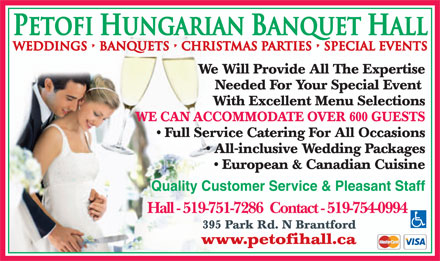 Petofi Hungarian Hall - 519-754-0994 - Click here to visit our website!