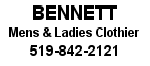 Bennett Men's and Ladies Clothier - Click here to visit our Facebook Page!